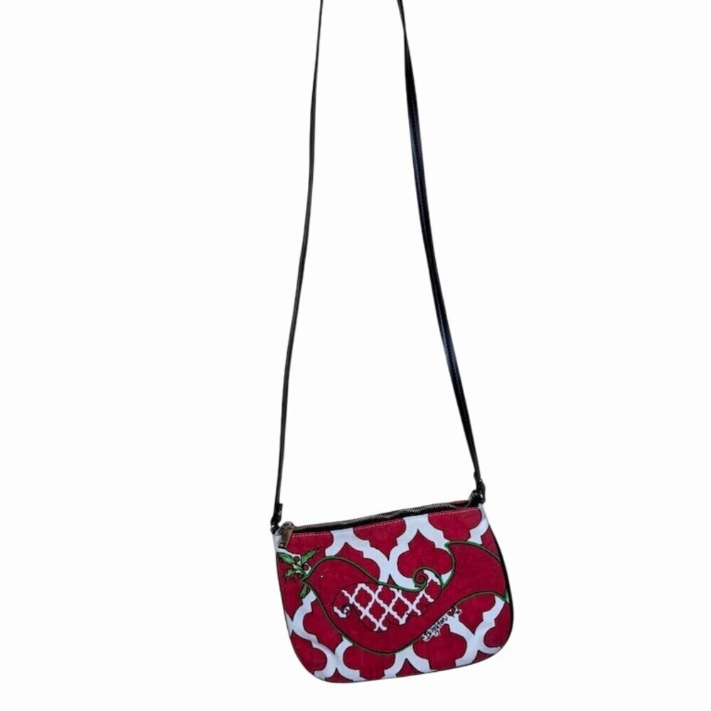 Brighton Love Dove Pouch Crossbody Bag Womens Small Red White Holiday Bird - Picture 2 of 6